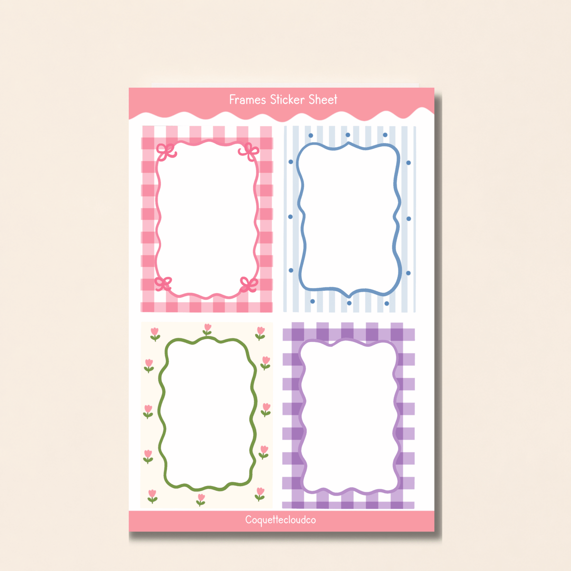 Girlie Frames Sticker Sheet - Coquette Cloud Co