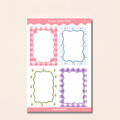 Girlie Frames Sticker Sheet - Coquette Cloud Co