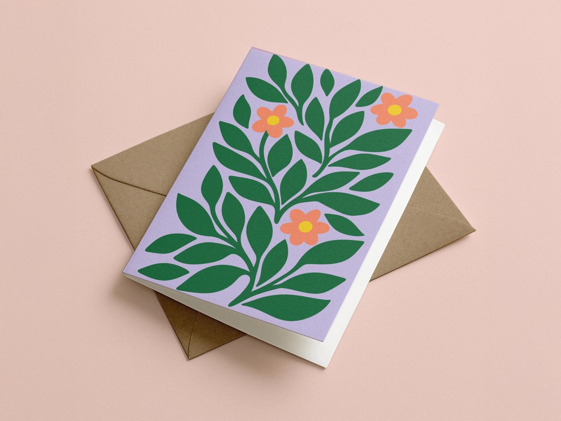 Green Botanical Floral Greeting Card - Coquette Cloud Co