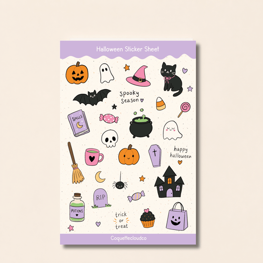 Halloween Sticker Sheet - Coquette Cloud Co
