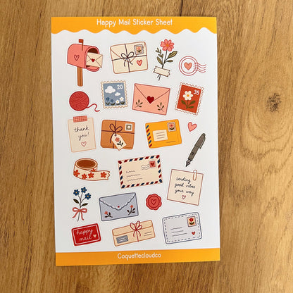 Happy Mail Sticker Sheet - Coquette Cloud Co