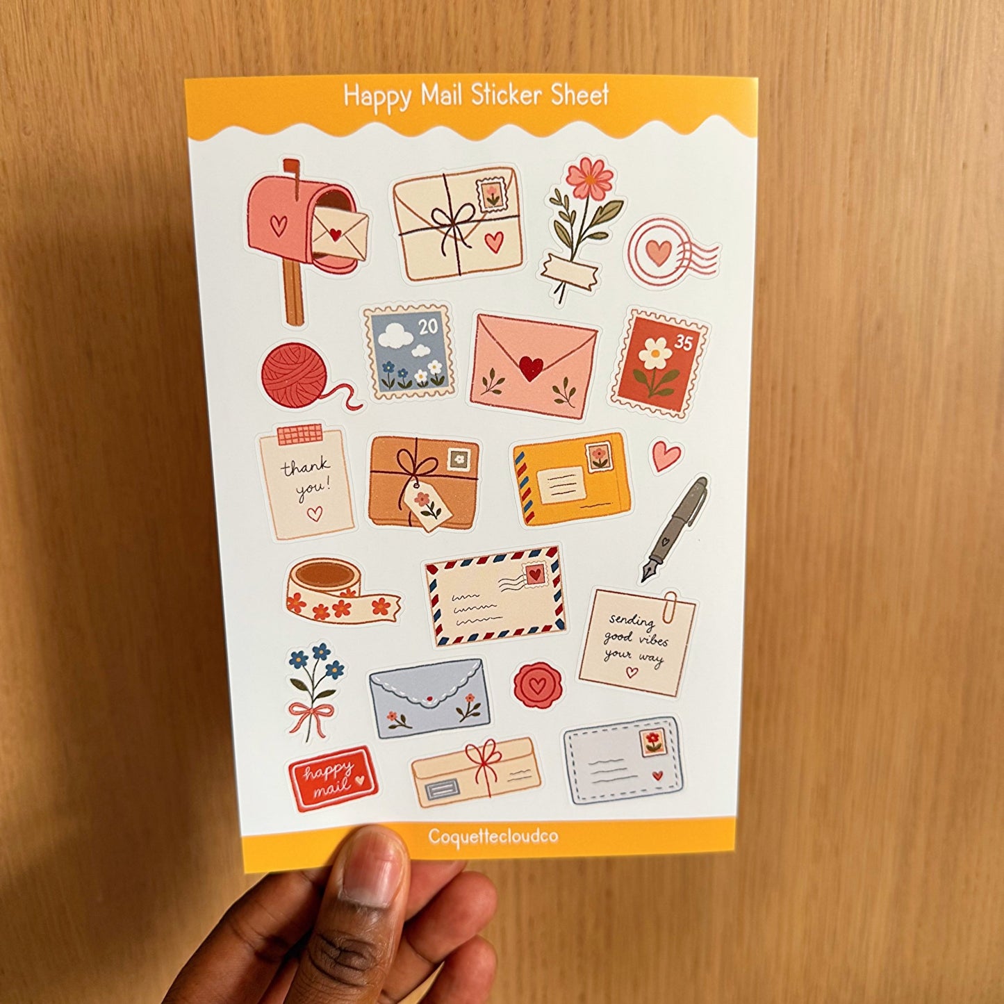 Happy Mail Sticker Sheet - Coquette Cloud Co