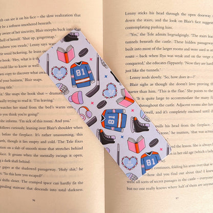 Hockey Romance Bookmark - Coquette Cloud Co