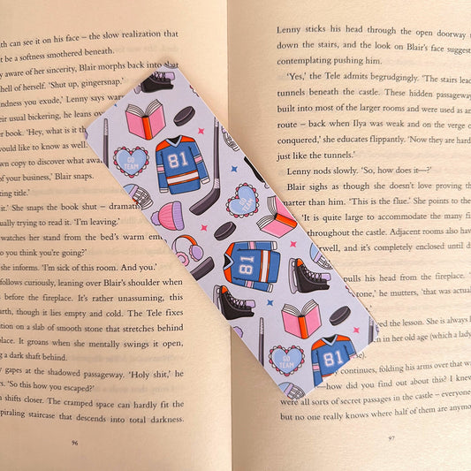 Hockey Romance Bookmark - Coquette Cloud Co