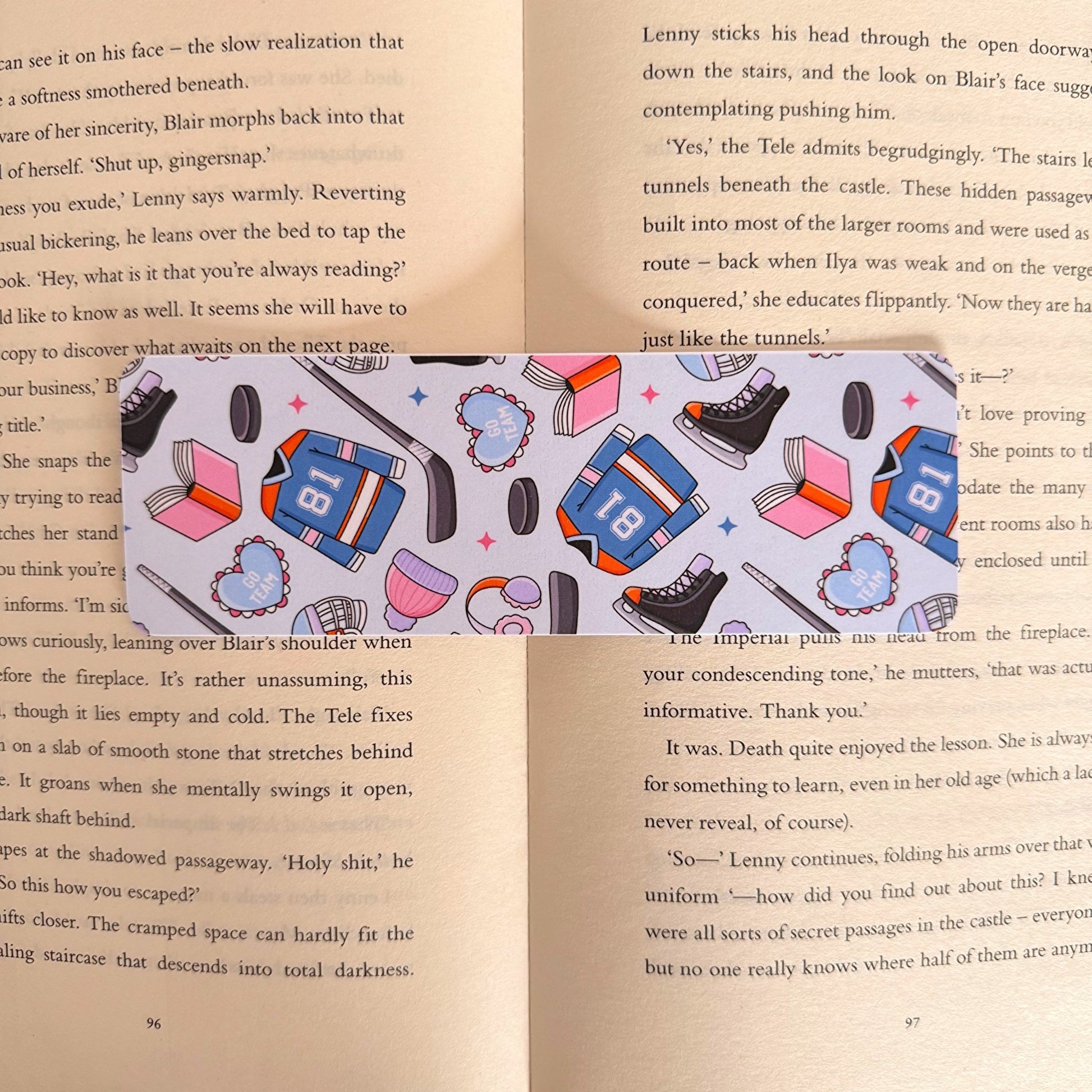 Hockey Romance Bookmark - Coquette Cloud Co