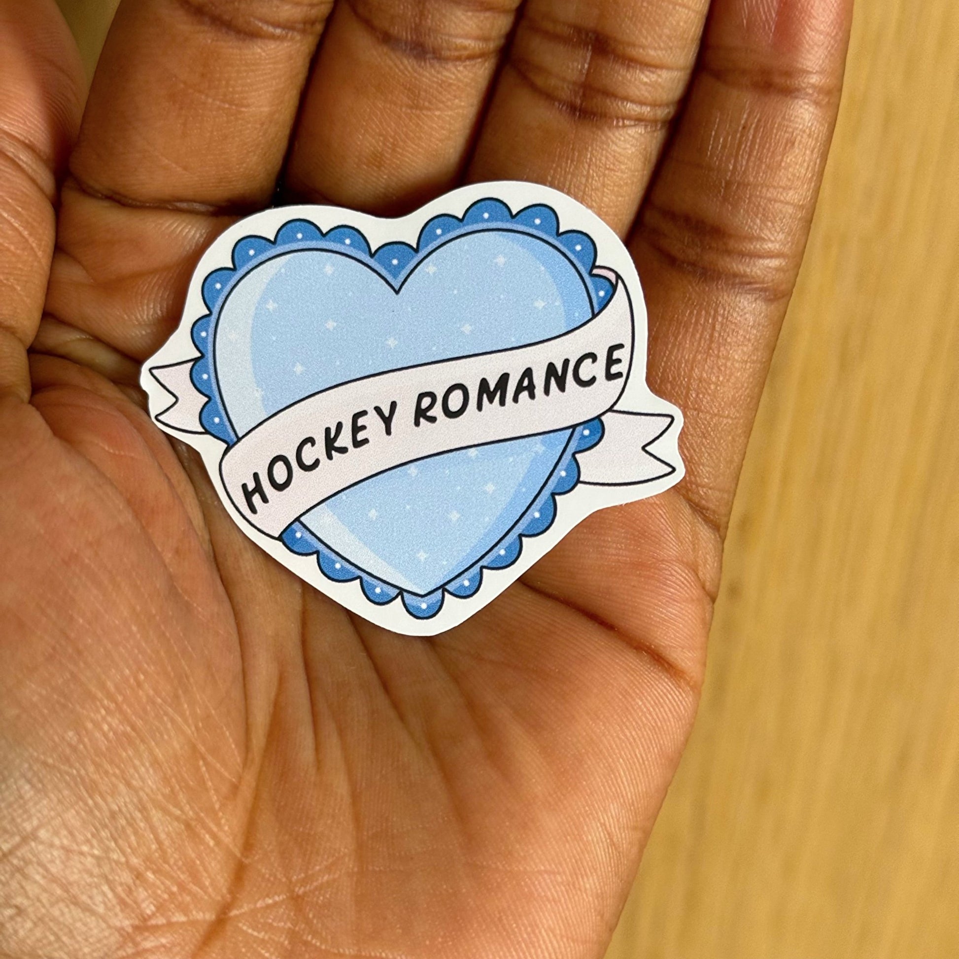 Hockey Romance Heart Sticker - Coquette Cloud Co