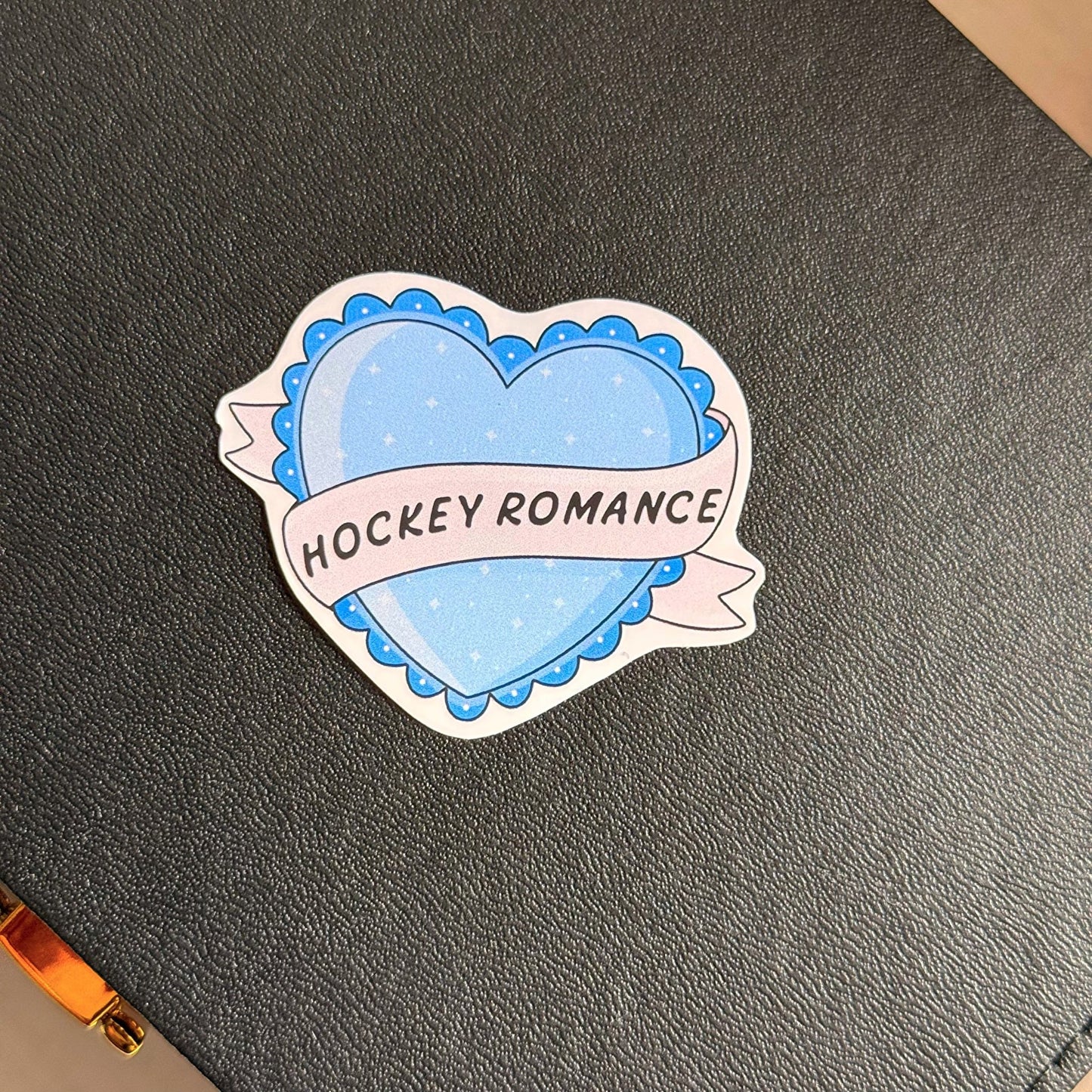 Hockey Romance Heart Sticker - Coquette Cloud Co