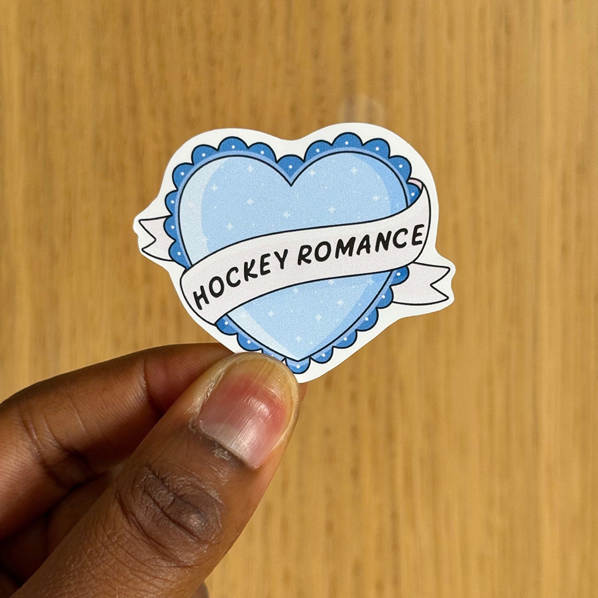 Hockey Romance Heart Sticker - Coquette Cloud Co