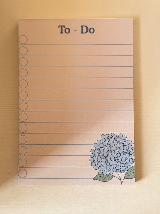 Hydrangea To Do List Notepad - Coquette Cloud Co