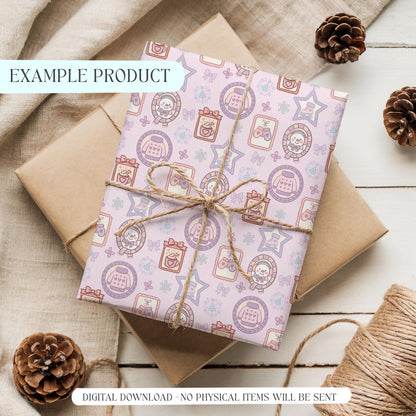 Winter Picture Frames Seamless Pattern, Hand-Drawn Snowflakes, Cute Snowmen, Ice Skates, Digital PNG Design