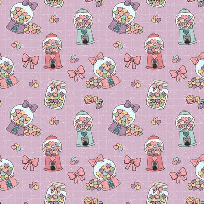 Gumball Heart Seamless Pattern, Valentine's Day Design, Cute Heart Candy, Love Themed Digital Download