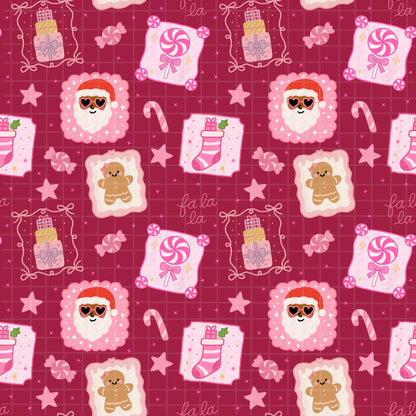 Christmas Frames Seamless Pattern , Digital Download for Holiday Crafts, Preppy Pink Girly Design, Repeating Art