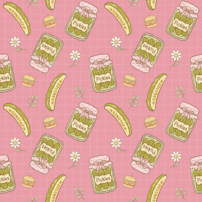 Pickles Seamless Pattern, Cute Digital Download for Fabric Design, Sublimation Art, Quirky Food Print