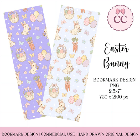 Easter Bookmark Design, Digital Download PNG, Cute Pattern for Kids, Unique Gift for Book Lovers, Spring Decor