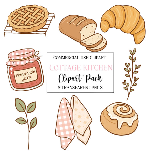 Cottagecore Clipart, Hand Drawn Illustrations, Digital Download PNG, Whimsical Aesthetic Art for Crafts
