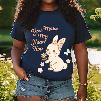 Easter Bunny PNG, You Make My Heart Hop, Cute Digital Download, Clipart for Easter, Printable Art for Valentines Day