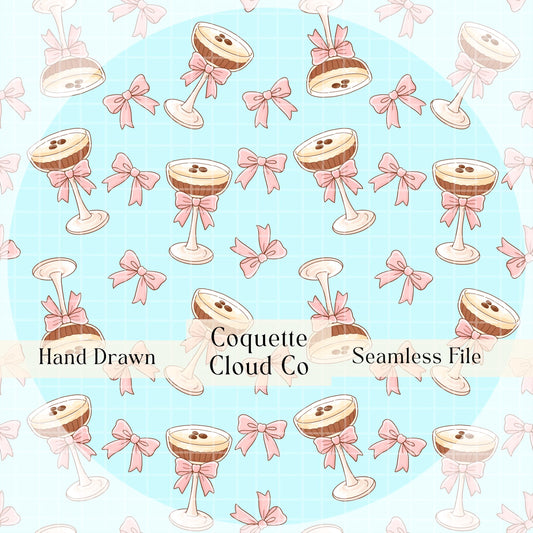 Espresso Seamless Pattern, Trendy Coffee Digital Paper, Unique Art for Scrapbooking, Instant Download