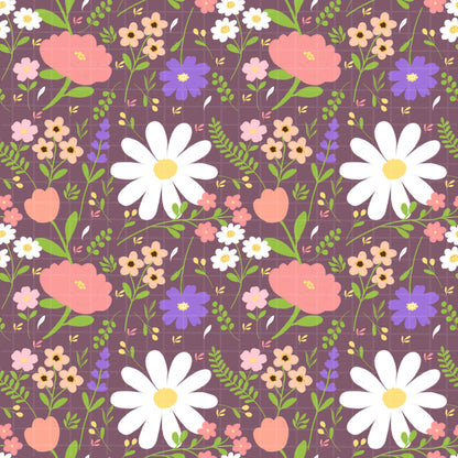 Floral Seamless Pattern. Daisy Flower Digital Paper for Spring. Boho Flower Print. Cute Floral Clipart for Fabric, Wallpaper, Scrapbooking &
