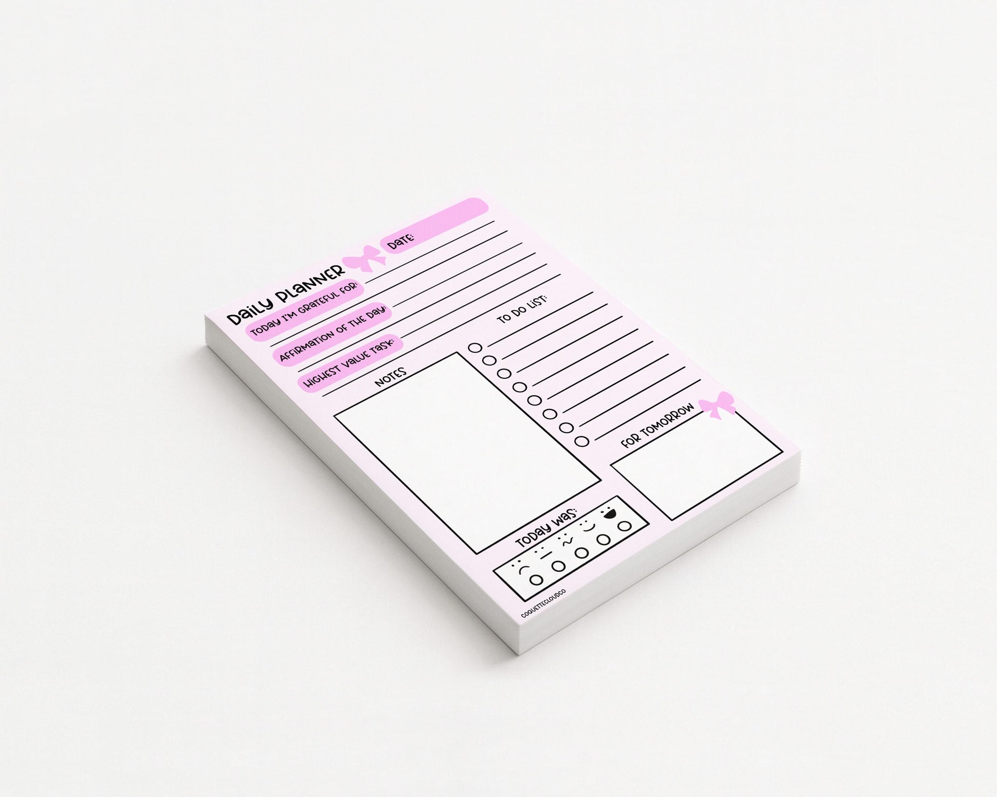 a5 daily gratitude and planner notepad on white background