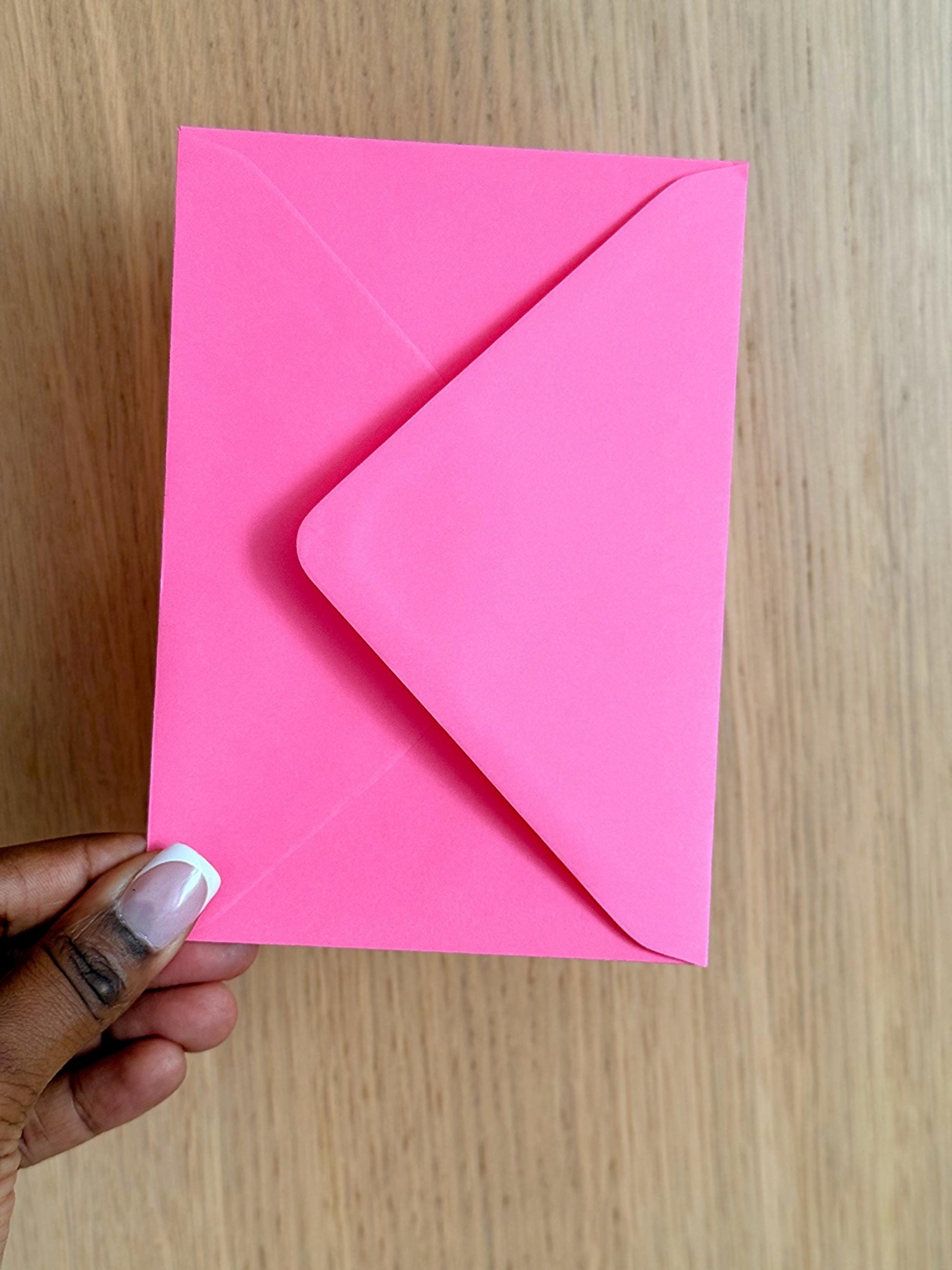 pink matching envelope
