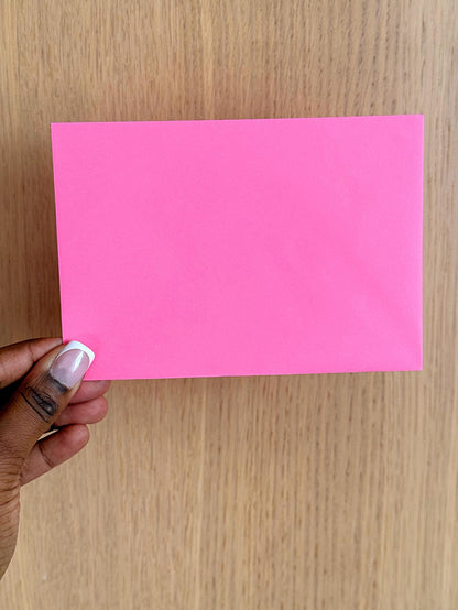 pink matching envelope