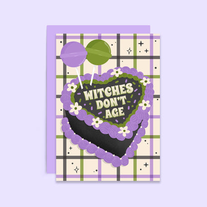 Witches Don’t Age Birthday Card, Funny Witch Card . Witchy Birthday Greeting Card, A6 Birthday Card