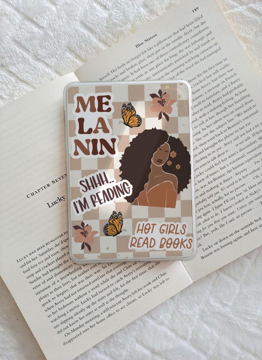 Black Girl Melanin Kindle Insert, Hot Girls Read Books, Bookish Kindle Insert, Reading Girl Art, All Kindle Sizes