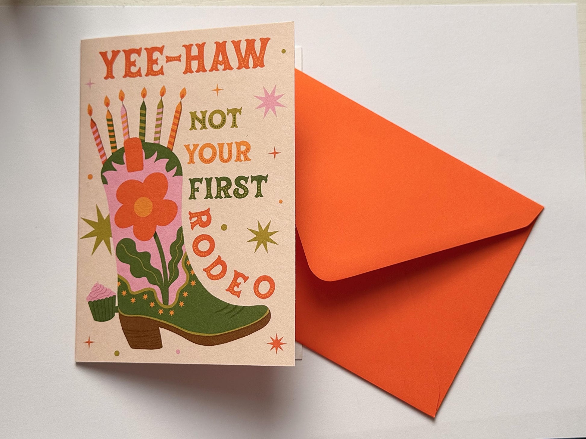 Yee-Haw Not Your First Rodeo Birthday Card A6, Funny Western Birthday Card, Cowboy Boot Birthday Card