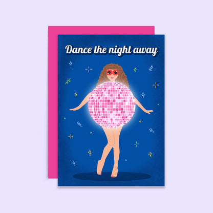 Dance the Night Away A6 Greeting Card | Fun Disco Card | Body Positive Illustration | Birthday or Celebration Card
