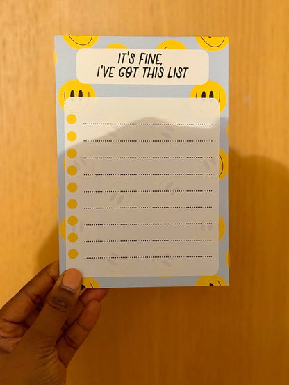 It’s Fine, I’ve Got This List A5 Notepad - Coquette Cloud Co