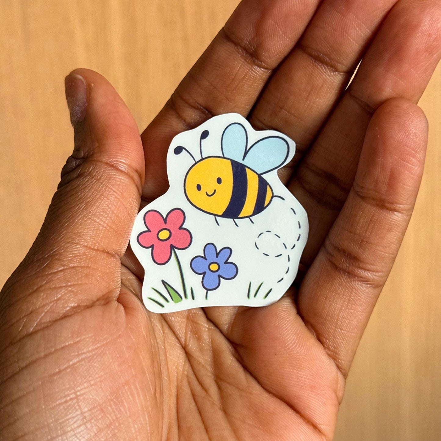 Kawaii Bumblebee Floral Sticker - Coquette Cloud Co