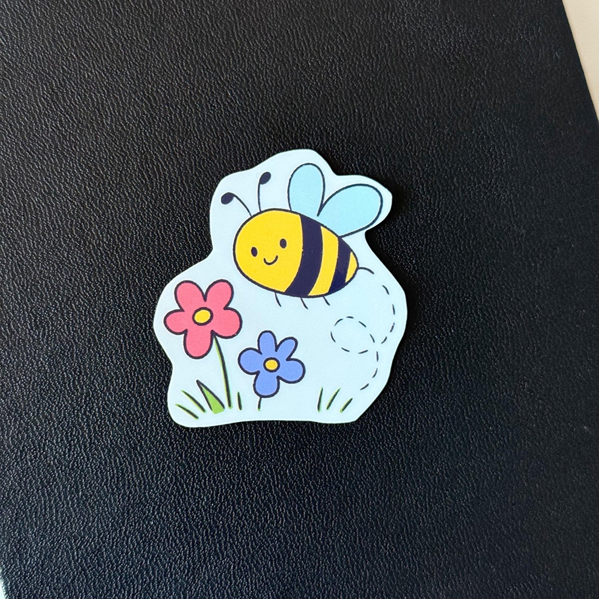 Kawaii Bumblebee Floral Sticker - Coquette Cloud Co