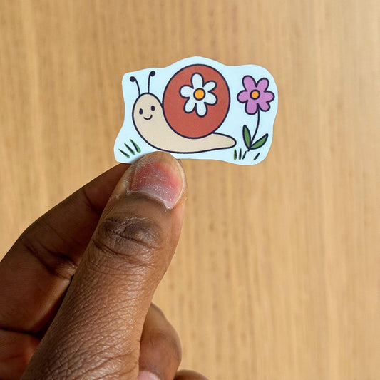 Kawaii Cottagecore Snail Vinyl Sticker - Coquette Cloud Co