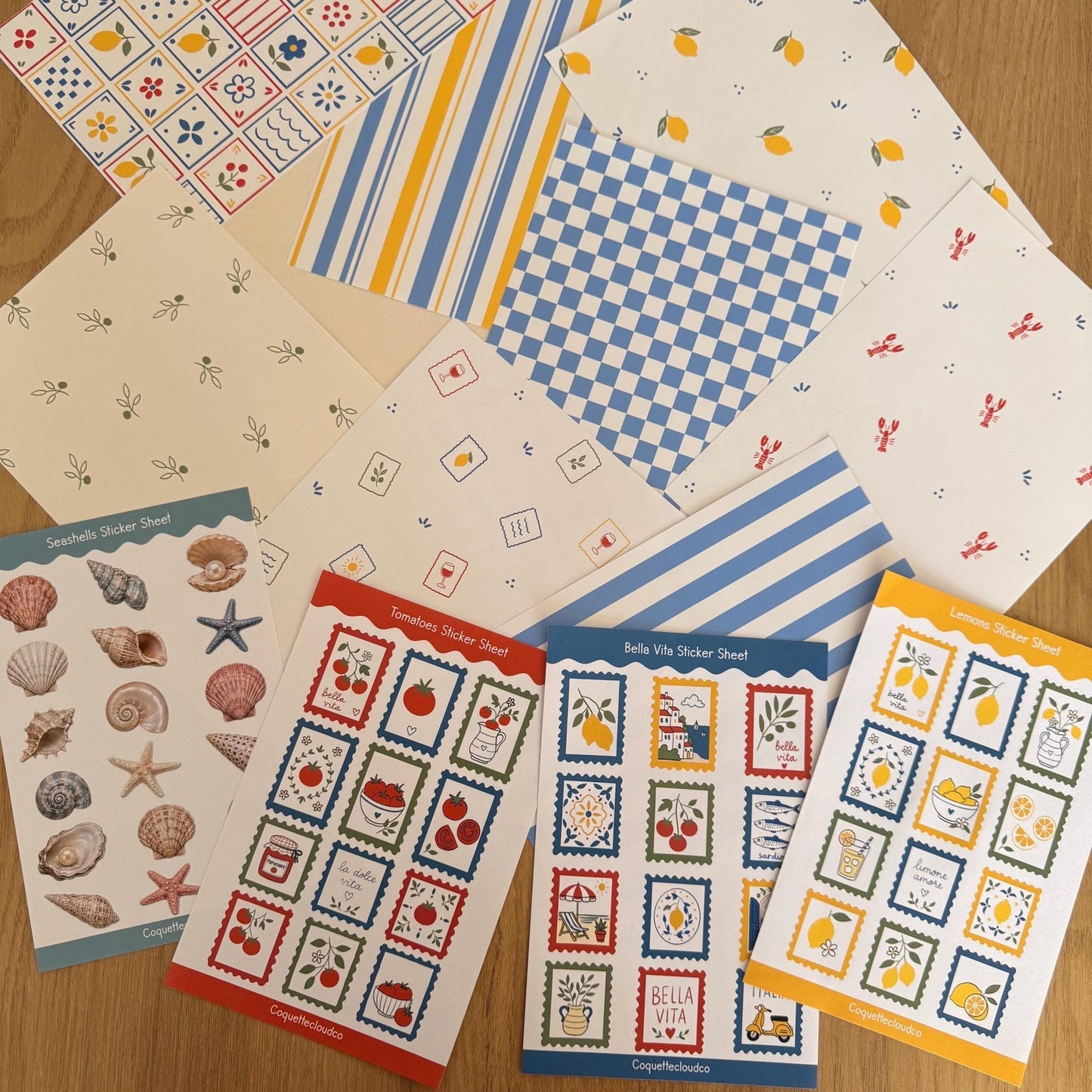 Lemon Italian Summer Sticker Sheet - Coquette Cloud Co