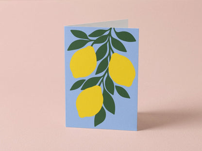 Lemon Minimalist Botanical Greeting Card - Coquette Cloud Co