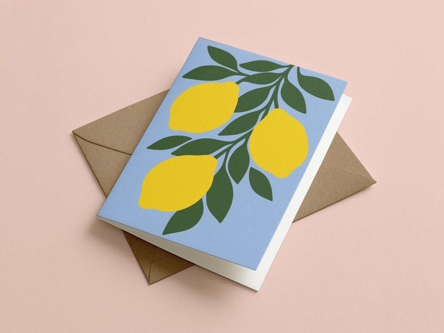 Lemon Minimalist Botanical Greeting Card - Coquette Cloud Co