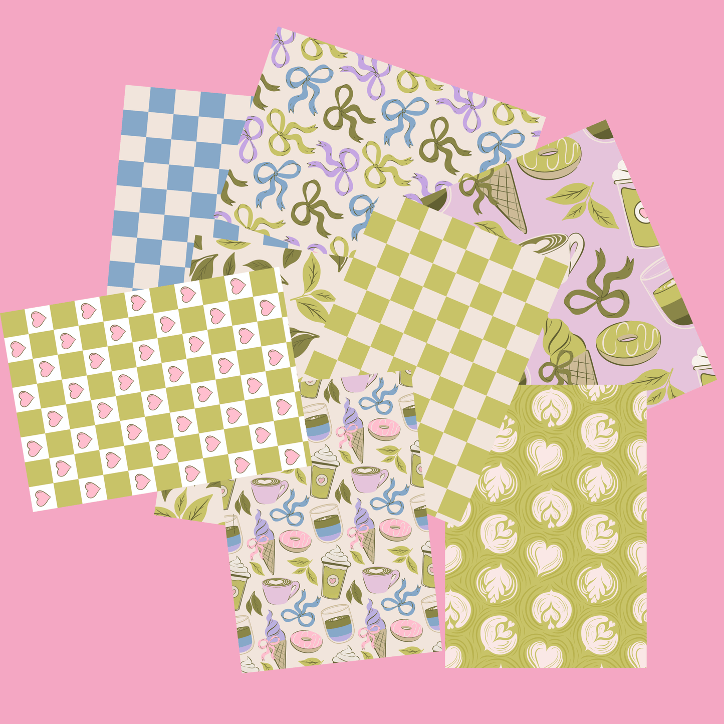 Matcha Lover Scrapbook Paper Pack A5 - Coquette Cloud Co