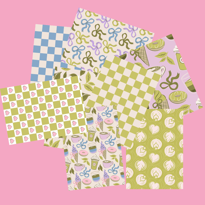 Matcha Lover Scrapbook Paper Pack A5 - Coquette Cloud Co