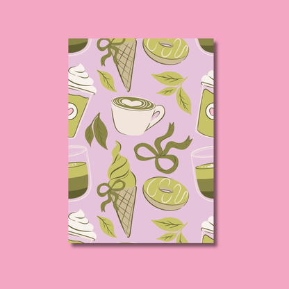 Matcha Lover Scrapbook Paper Pack A5 - Coquette Cloud Co