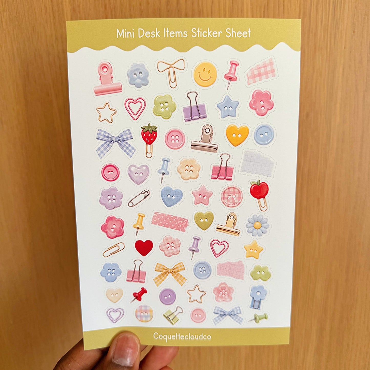 Mini Desk Items Sticker Sheet - Coquette Cloud Co