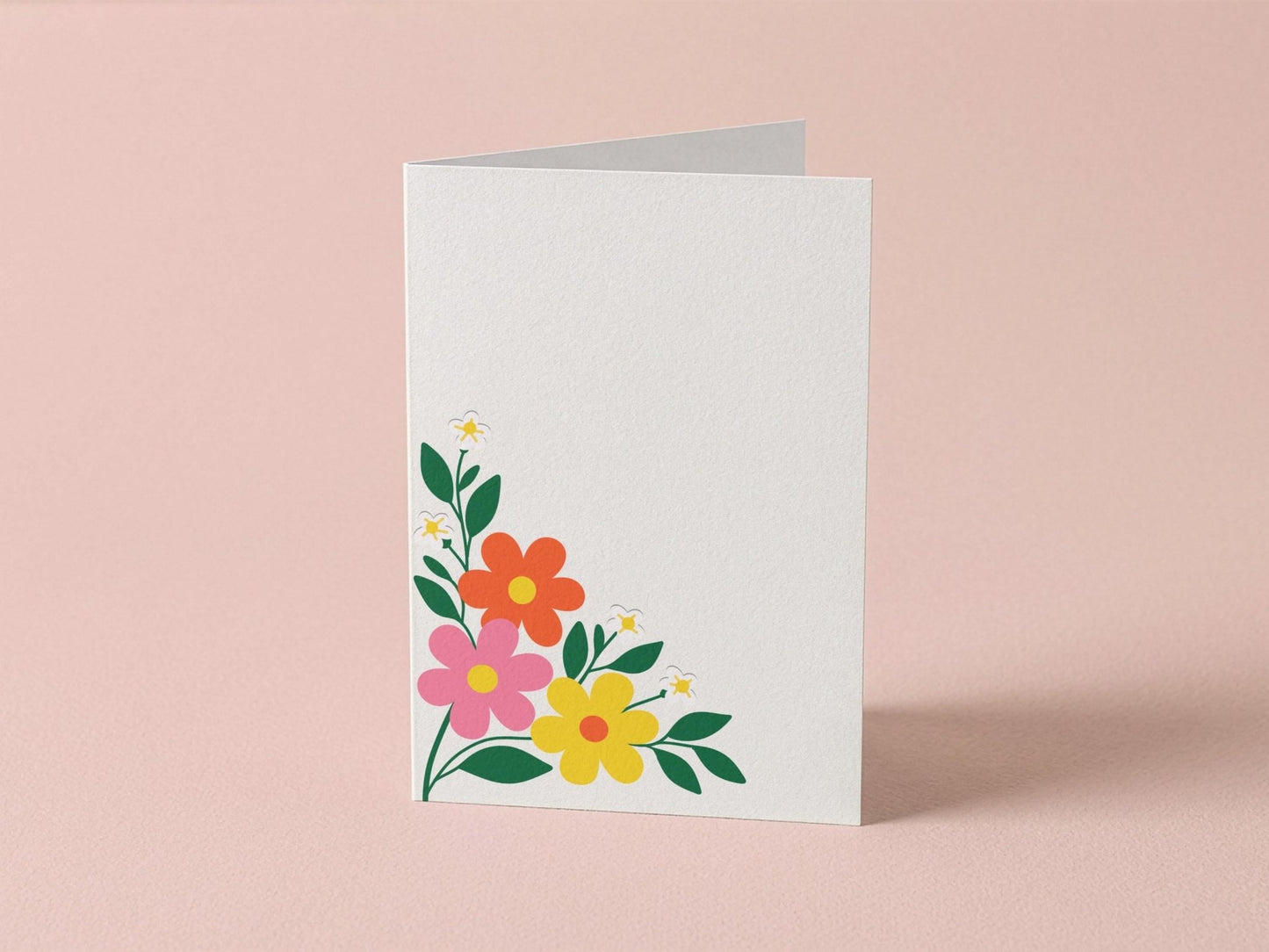 Minimalist Floral Simple Corner Flower Greeting Card - Coquette Cloud Co