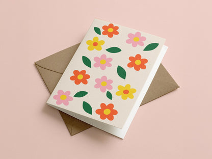 Minimalist Floral Simple Flower Greeting Card - Coquette Cloud Co