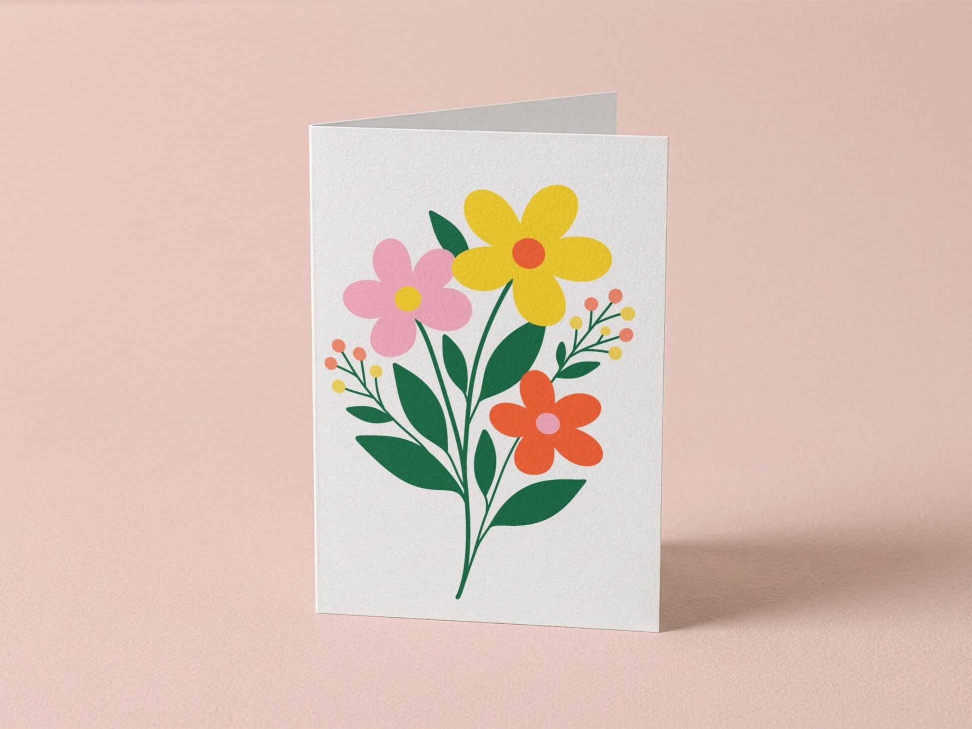 Minimalist Flower Bouquet Greeting Card - Coquette Cloud Co