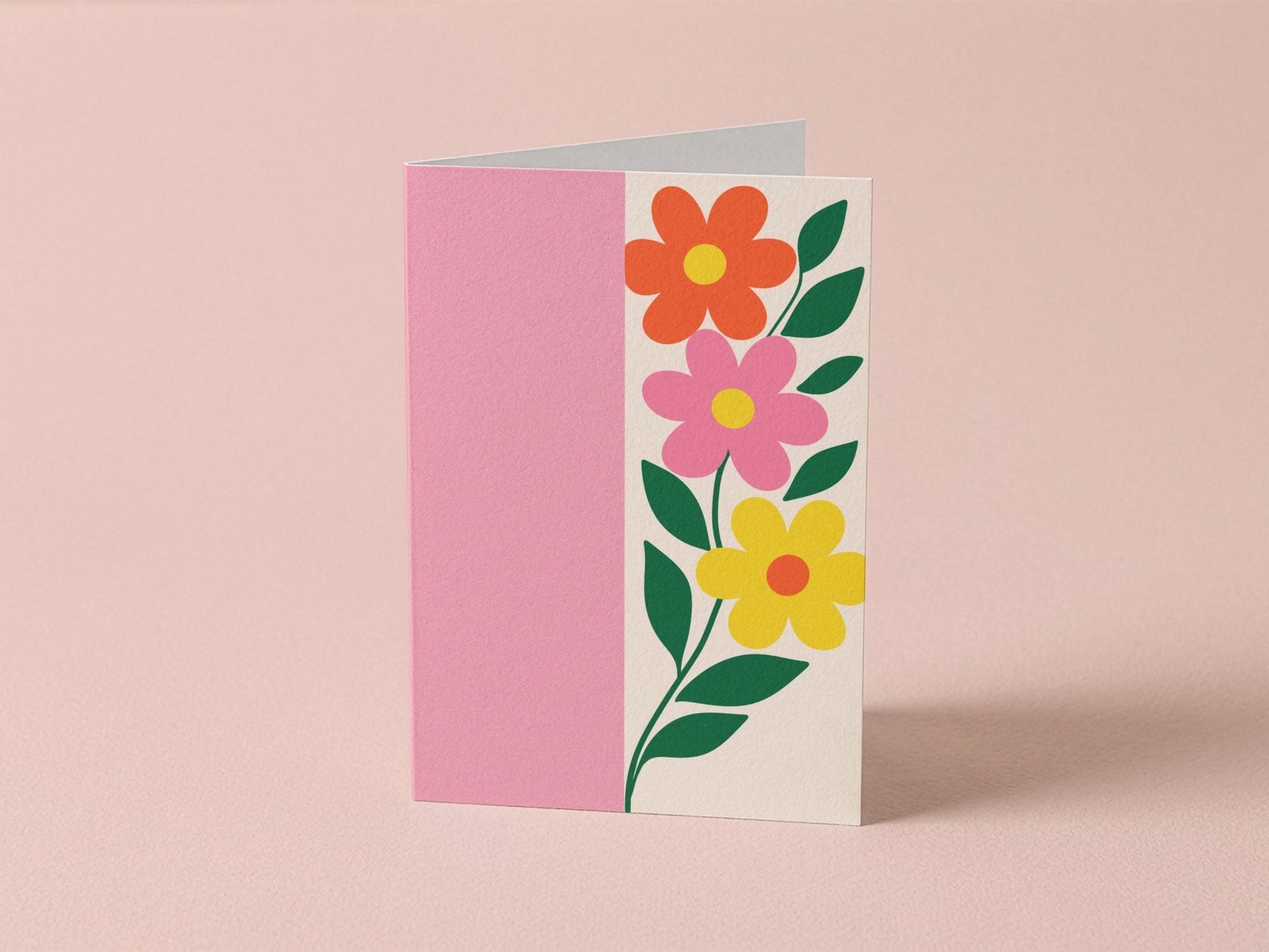 Modern Floral Colour Block Flower Greeting Card - Coquette Cloud Co