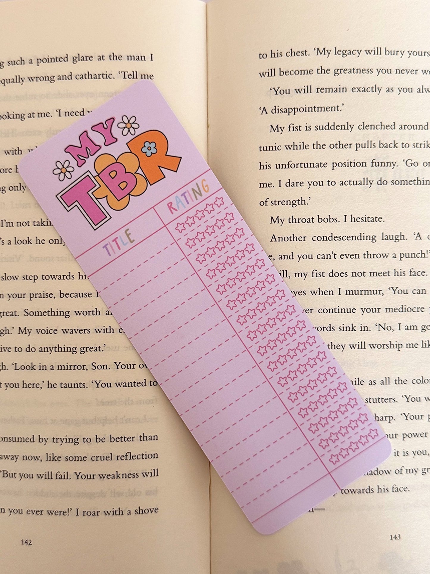 My TBR Bookmark - Coquette Cloud Co