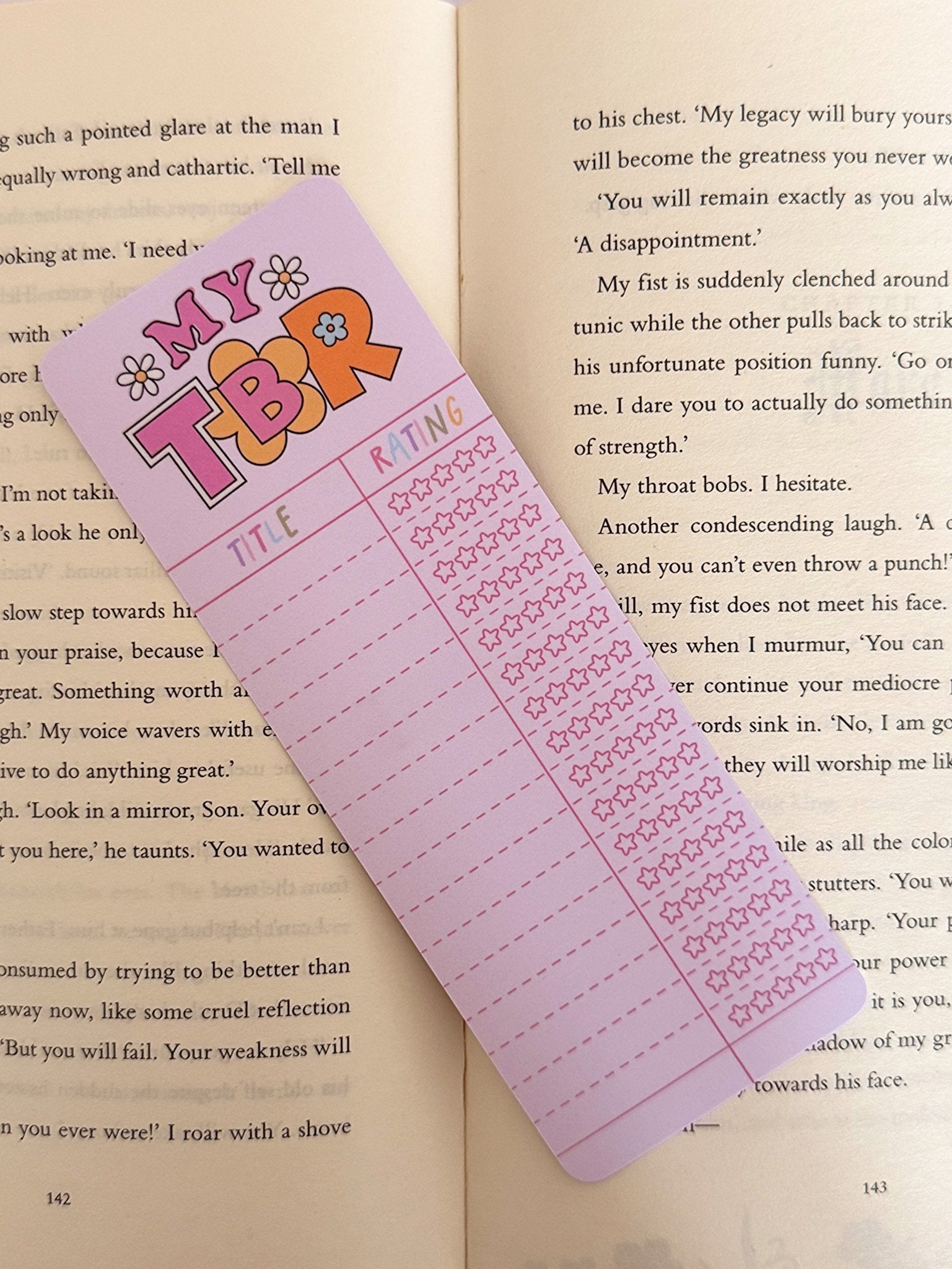 My TBR Bookmark - Coquette Cloud Co