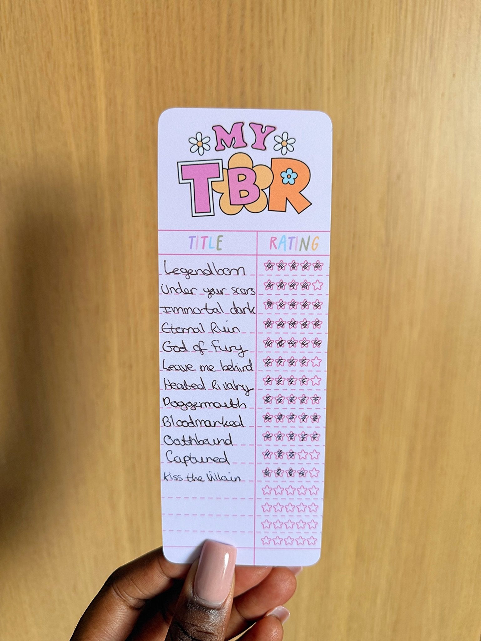 My TBR Bookmark - Coquette Cloud Co