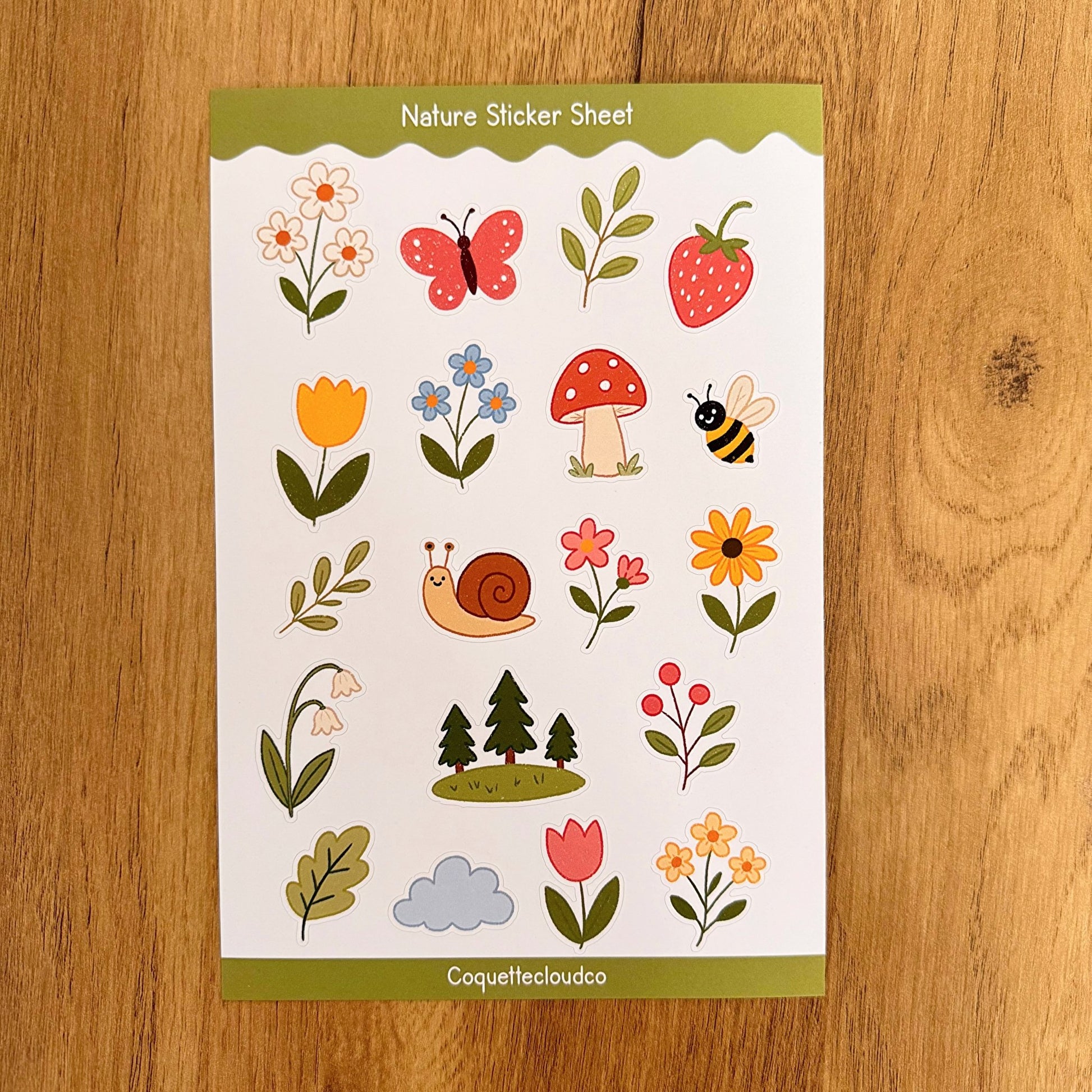 Nature Sticker Sheet - Coquette Cloud Co
