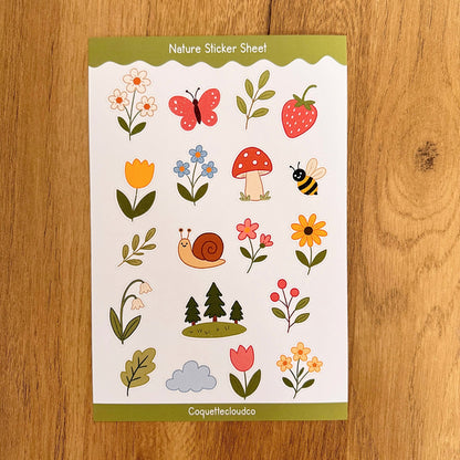 Nature Sticker Sheet - Coquette Cloud Co