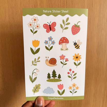 Nature Sticker Sheet - Coquette Cloud Co